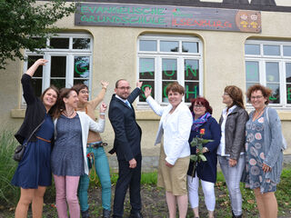 Neues Schild an der Evangelischen Grundschule Ilsenburg